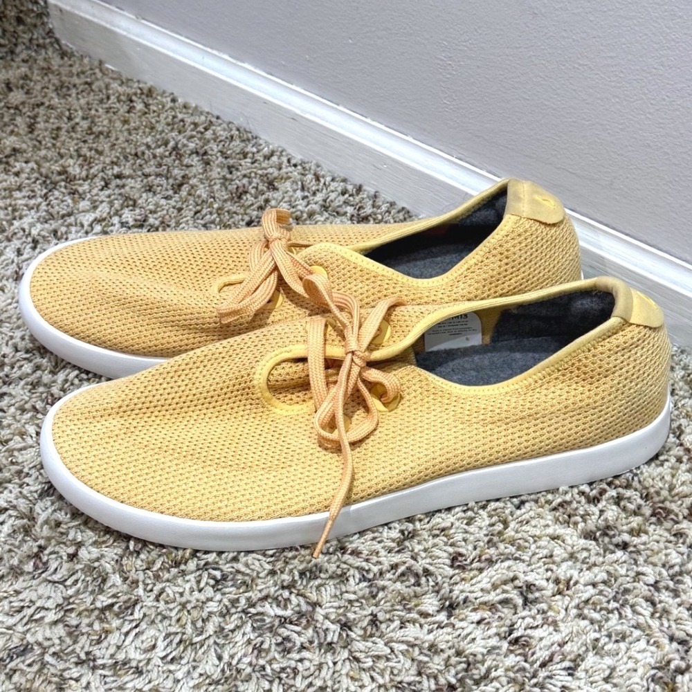 Allbirds Tree Skippers Mens 13 Yellow Mesh Sustainable Boat Shoes Sneakers